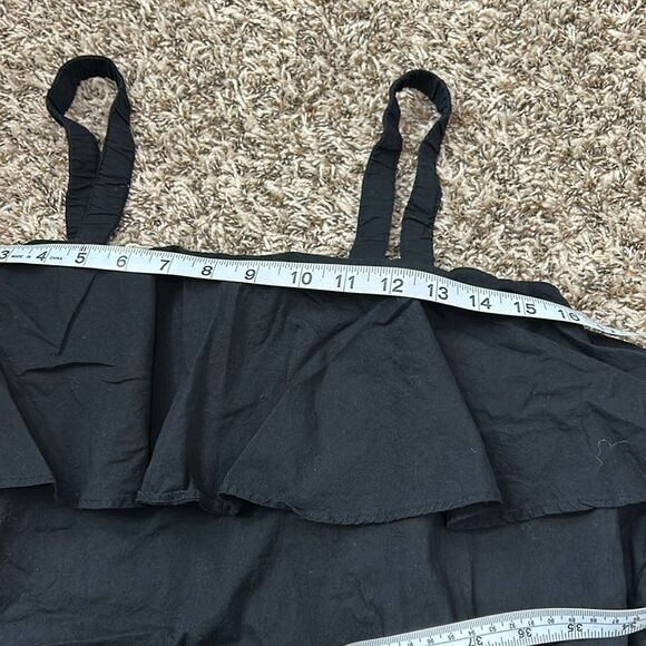 Bond-Eye Australia Black Ruffle Top Mini Dress Cover Up Sz 10 - Picture 9 of 9